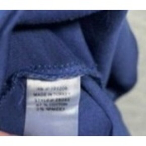 Soft Surroundings Womens Dress L Blue Short-Sleeve V-Neck Ruched Side Slit - Picture 5 of 8